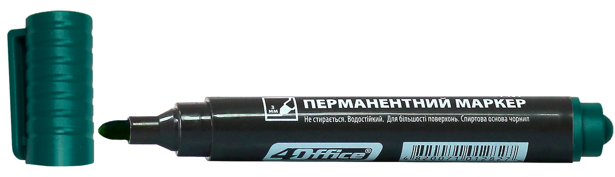 Маркер 4OFFICE перманентний (4-104), зелений